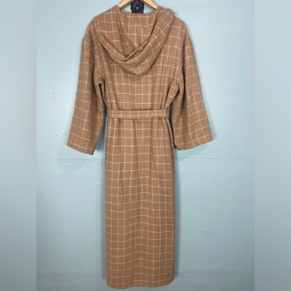 Ralph Lauren Purple Label Plaid Tan Camel Color Cashmere Duster Robe 8 Sweater - Picture 6 of 14